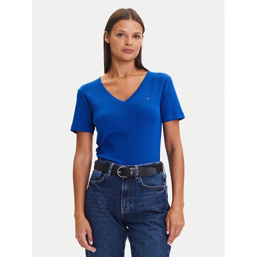 Tommy Hilfiger T-Shirt New Cody WW0WW40584 Niebieski Slim Fit ze sklepu MODIVO w kategorii Bluzki damskie - zdjęcie 185533319
