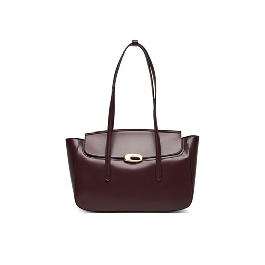 Calvin Klein Torebka Hardware Flap Tote Bag LV04F3145G Bordowy ze sklepu MODIVO w kategorii Torby Shopper bag - zdjęcie 185533398