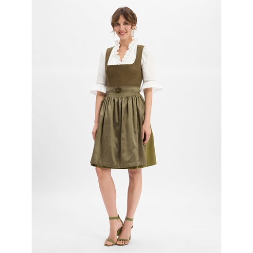 Krüger Dirndl Damski dirndl Kobiety oliwkowy jednolity ze sklepu vangraaf w kategorii Sukienki - zdjęcie 185534687