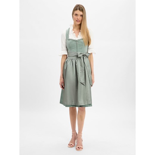 Krüger Dirndl Ladies Dirdnl Kobiety seledynowy jednolity ze sklepu vangraaf w kategorii Sukienki - zdjęcie 185534689