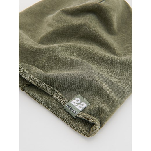 Reserved - Bawełniana czapka z naszywką - oliwkowy Reserved 9-13 lat Reserved