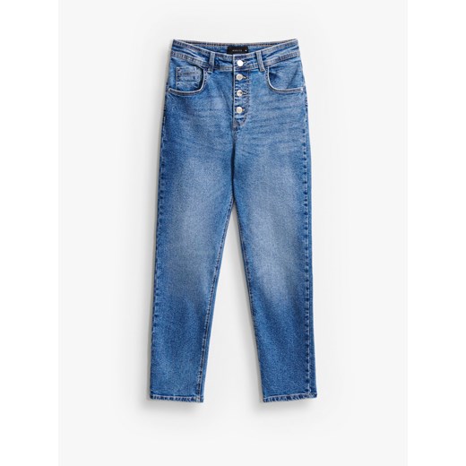 Mohito - Jeansy mom slim push up - niebieski ze sklepu Mohito w kategorii Jeansy damskie - zdjęcie 185537009