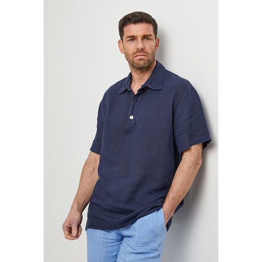 Rodier Lin Lniana koszulka polo w kolorze granatowym Rodier Lin L/XL promocja Limango Polska