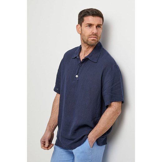 Rodier Lin Lniana koszulka polo w kolorze granatowym Rodier Lin L/XL wyprzedaż Limango Polska