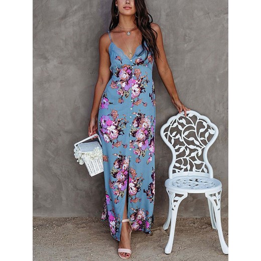 LA Angels Sukienka w kolorze niebiesko-fioletowo-białym La Angels M okazyjna cena Limango Polska