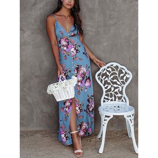 LA Angels Sukienka w kolorze niebiesko-fioletowo-białym La Angels M wyprzedaż Limango Polska