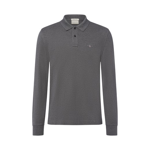 Gant Męska koszulka polo Mężczyźni Bawełna szary jednolity ze sklepu vangraaf w kategorii T-shirty męskie - zdjęcie 185540036