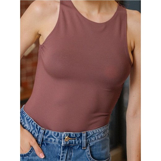 Sinsay - Body bez rękawów - bordowy ze sklepu Sinsay w kategorii Bluzki damskie - zdjęcie 185542587