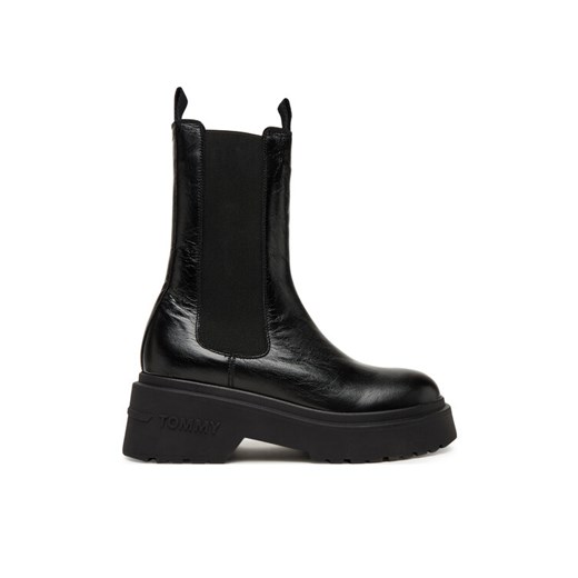 Tommy Jeans Sztyblety Tjw Chunky Shiny EN0EN02888 Czarny ze sklepu MODIVO w kategorii Botki - zdjęcie 185543455