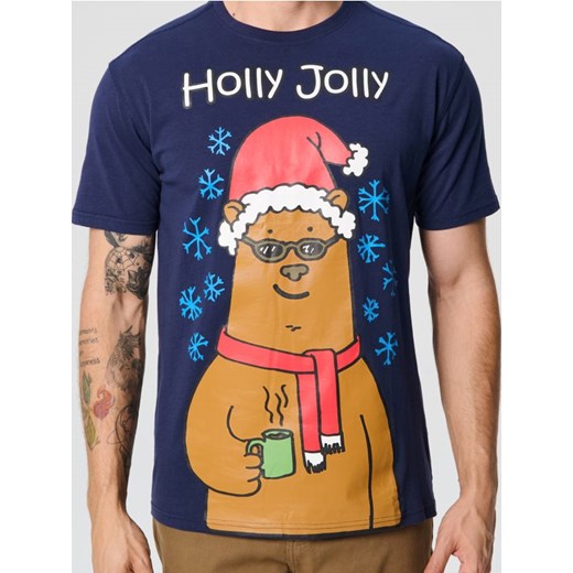 Sinsay - Koszulka - granatowy ze sklepu Sinsay w kategorii T-shirty męskie - zdjęcie 185544018