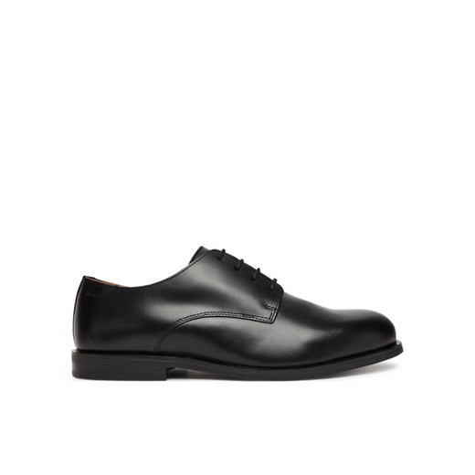 Półbuty Calvin Klein Ess Rubber Derby Lth HM0HM02056 Czarny ze sklepu eobuwie.pl w kategorii Buty eleganckie męskie - zdjęcie 185547285