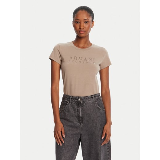 Armani Exchange T-Shirt XW001349 AF17173 U6242 Beżowy Regular Fit ze sklepu MODIVO w kategorii Bluzki damskie - zdjęcie 185548246