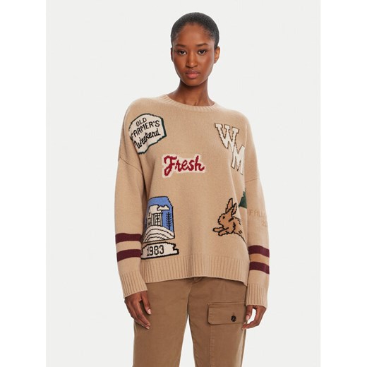 Weekend Max Mara Sweter Pavidi 2525366262 Beżowy Oversize ze sklepu MODIVO w kategorii Swetry damskie - zdjęcie 185548265