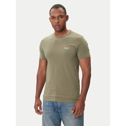 Pepe Jeans T-Shirt Original Basic 3N PM5010133 Khaki Regular Fit ze sklepu MODIVO w kategorii T-shirty męskie - zdjęcie 185548267