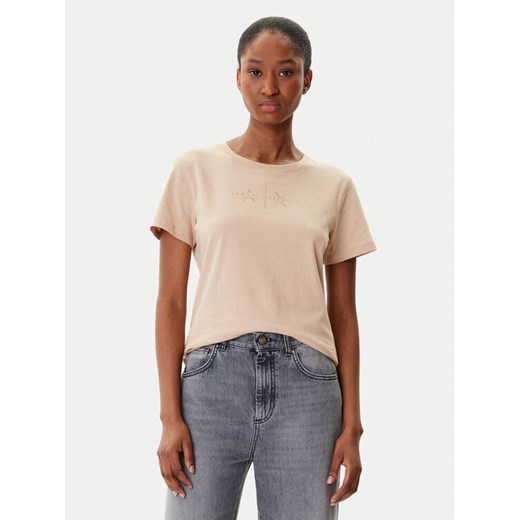 Armani Exchange T-Shirt XW001366 AF10356 U1051 Beżowy Regular Fit ze sklepu MODIVO w kategorii Bluzki damskie - zdjęcie 185548305