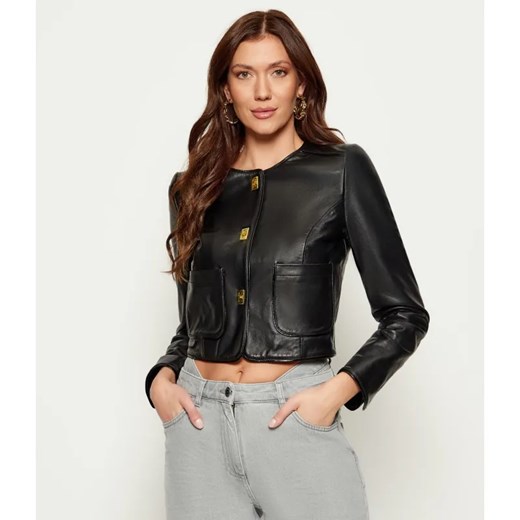 Elisabetta Franchi Skórzana kurtka | Cropped Fit ze sklepu Gomez Fashion Store w kategorii Kurtki damskie - zdjęcie 185550265