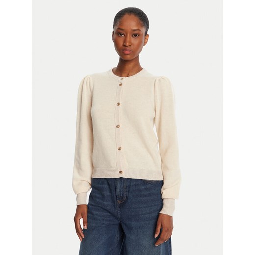 TWINSET Kardigan 252TP3583 Beżowy Regular Fit ze sklepu MODIVO w kategorii Swetry damskie - zdjęcie 185550698