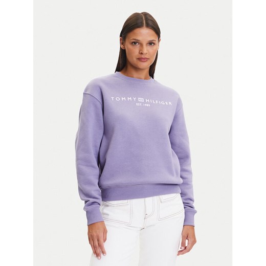 Tommy Hilfiger Bluza WW0WW39791 Fioletowy Relaxed Fit ze sklepu MODIVO w kategorii Bluzy damskie - zdjęcie 185550726