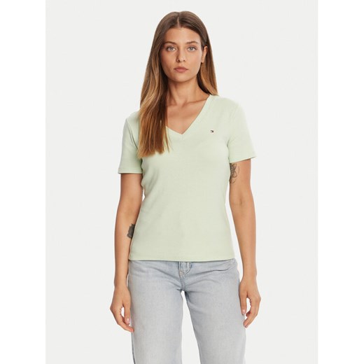 Tommy Hilfiger T-Shirt New Cody WW0WW40584 Zielony Slim Fit ze sklepu MODIVO w kategorii Bluzki damskie - zdjęcie 185550729
