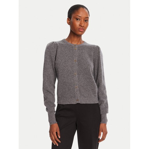 TWINSET Kardigan 252TP3583 Szary Regular Fit ze sklepu MODIVO w kategorii Swetry damskie - zdjęcie 185550767