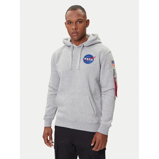 Alpha Industries Bluza Space Shuttle 178317 Szary Regular Fit ze sklepu MODIVO w kategorii Bluzy męskie - zdjęcie 185550805