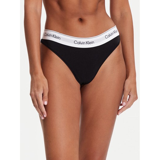 Calvin Klein Underwear Stringi LV00QF8518 Czarny ze sklepu MODIVO w kategorii Majtki damskie - zdjęcie 185550809