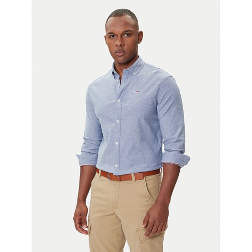 Tommy Jeans Koszula Oxford DM0DM09594 Niebieski Slim Fit ze sklepu MODIVO w kategorii Koszule męskie - zdjęcie 185550818