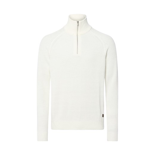 Jack & Jones Męski sweter z dzianiny Mężczyźni Sztuczne włókno écru jednolity ze sklepu vangraaf w kategorii Swetry męskie - zdjęcie 185551807