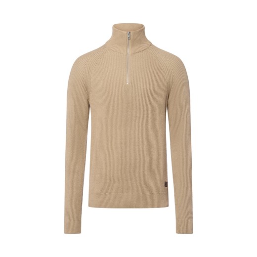 Jack & Jones Męski sweter z dzianiny Mężczyźni Sztuczne włókno melanżowy jednolity ze sklepu vangraaf w kategorii Swetry męskie - zdjęcie 185551808