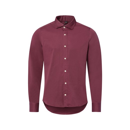 Finshley & Harding Koszula męska Mężczyźni Slim Fit Bawełna bordowy jednolity ze sklepu vangraaf w kategorii Koszule męskie - zdjęcie 185551816