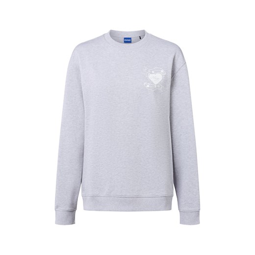 HUGO BLUE Bluza damska Kobiety Bawełna jasny szary nadruk ze sklepu vangraaf w kategorii Bluzy damskie - zdjęcie 185551835