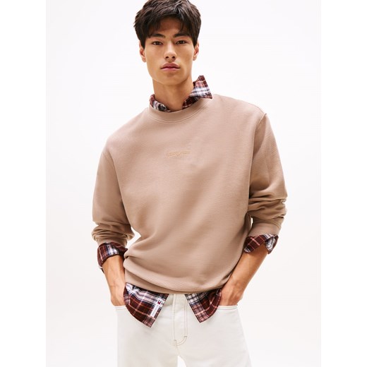 Tommy Jeans Bluza męska Mężczyźni Bawełna melanżowy wypukły wzór tkaniny ze sklepu vangraaf w kategorii Bluzy męskie - zdjęcie 185551858