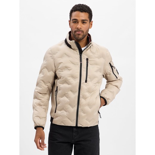 Tom Tailor Pikowana kurtka męska Mężczyźni beżowy jednolity Tom Tailor XXXL vangraaf