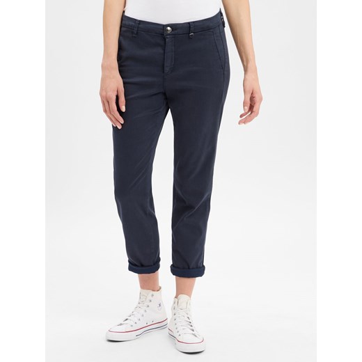 MAC Spodnie - Chino Kobiety Lyocell granatowy jednolity - id: 785281-0003-00380 - marki Mac - 185551916 MAC Spodnie - Chino Kobiety Lyocell granatowy jednolity ze sklepu vangraaf w kategorii Spodnie damskie - zdjęcie 185551916