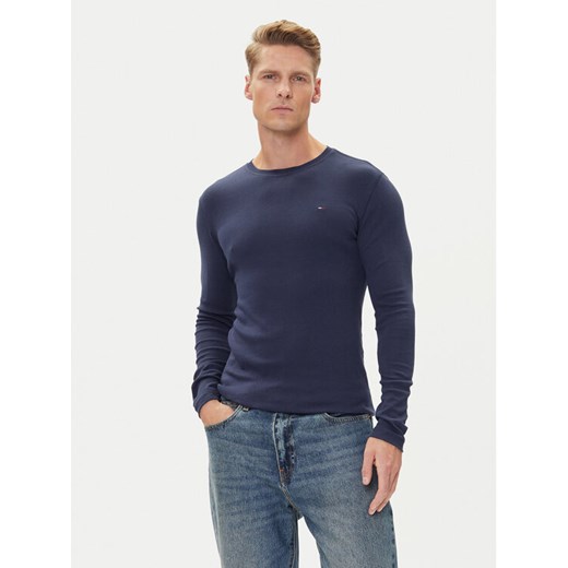 Tommy Jeans Longsleeve DM0DM04409 Granatowy Slim Fit ze sklepu MODIVO w kategorii T-shirty męskie - zdjęcie 185552758