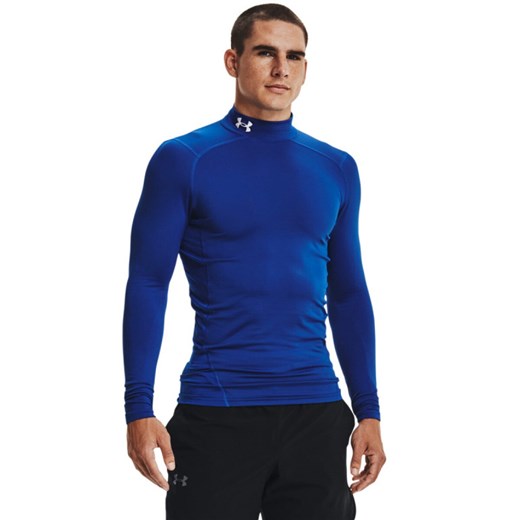 Męski longsleeve treningowy termoaktywny Under Armour UA CG Armour Comp Mock - granatowy ze sklepu Sportstylestory.com w kategorii Bielizna termoaktywna męska - zdjęcie 185553088