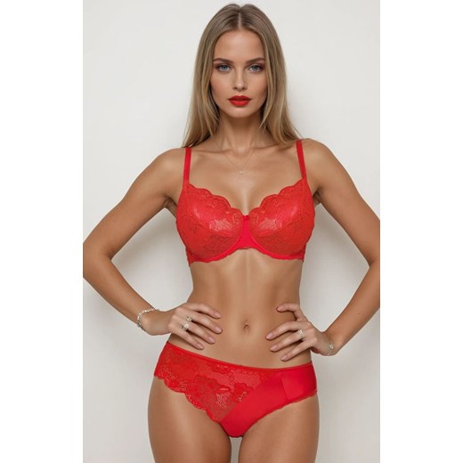 Czerwone figi damskie z koronką Cleo II, Kolor czerwony, Rozmiar S, PariPari Lingerie ze sklepu Primodo w kategorii Majtki damskie - zdjęcie 185554975