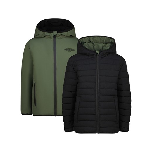Vingino Dwustronna kurtka przejściowa w kolorze czarno-oliwkowym ze sklepu Limango Polska w kategorii Kurtki chłopięce - zdjęcie 185555935