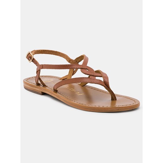 Les BAGATELLES Skórzane sandały &quot;Salvia&quot; w kolorze jasnobrązowym ze sklepu Limango Polska w kategorii Sandały damskie - zdjęcie 185556506
