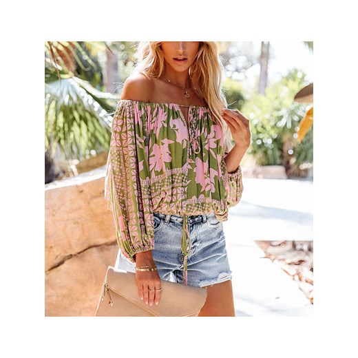 LA Angels Bluzka w kolorze jasnoróżowo-zielonym ze sklepu Limango Polska w kategorii Bluzki damskie - zdjęcie 185556717