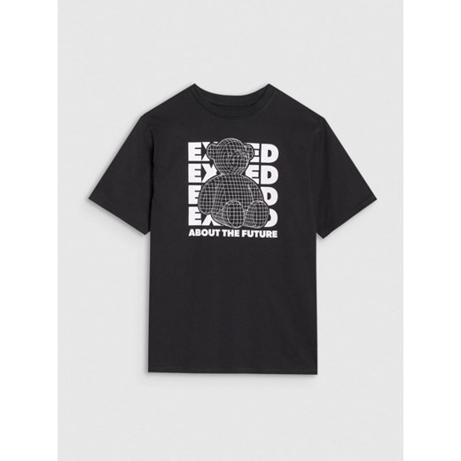 Chłopięcy t-shirt z nadrukiem 4F 4FJRSS25TTSHM2819 - czarny 4f Junior 158 promocja Sportstylestory.com