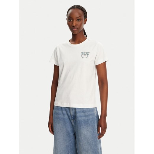 PINKO T-Shirt Nambrone 103320 A2G7 Biały Regular Fit ze sklepu MODIVO w kategorii Bluzki damskie - zdjęcie 185557985
