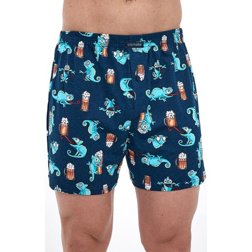 Bawełniane bokserki męskie plus size Classic 011/175, Kolor granatowy-wzór, Rozmiar 3XL, Cornette ze sklepu Intymna w kategorii Majtki męskie - zdjęcie 185558169