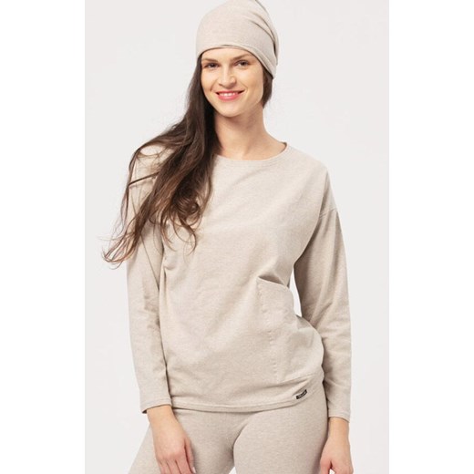 Ciepła bluza domowa beżowa Hot Touch LHB 729 3, Kolor beżowy, Rozmiar S, Key ze sklepu Intymna w kategorii Bluzy damskie - zdjęcie 185558208