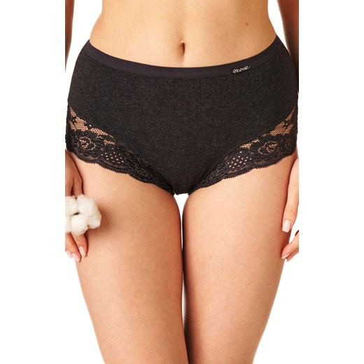 2-pack majtki z wysokim stanem czarne Hot Touch LPF 729, Kolor czarny, Rozmiar 3XL, Key ze sklepu Intymna w kategorii Majtki damskie - zdjęcie 185558248