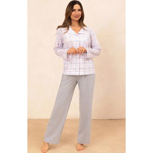 Rozpinana piżama damska szara plus size 727, Kolor szary, Rozmiar XXL, Regina ze sklepu Intymna w kategorii Piżamy damskie - zdjęcie 185558449