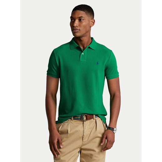 Polo Ralph Lauren Polo 710782592017 Zielony Custom Slim Fit ze sklepu MODIVO w kategorii T-shirty męskie - zdjęcie 185558525