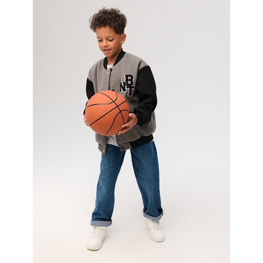 Sinsay - Jeansy Relaxed z efektem sprania - granatowy Sinsay 170 (14-15 l) Sinsay