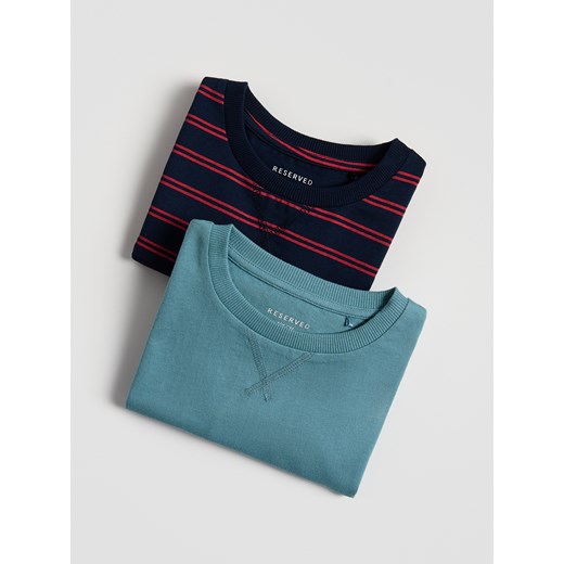 Reserved - Bawełniany longsleeve 2 pack - niebieski ze sklepu Reserved w kategorii T-shirty chłopięce - zdjęcie 185560678