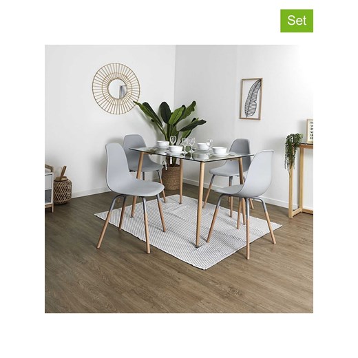THE HOME DECO FACTORY Krzesła (2 szt.) &quot;Scandinave&quot; w kolorze szarym - 46 x 85 x 56 cm ze sklepu Limango Polska w kategorii Meble - zdjęcie 185561296
